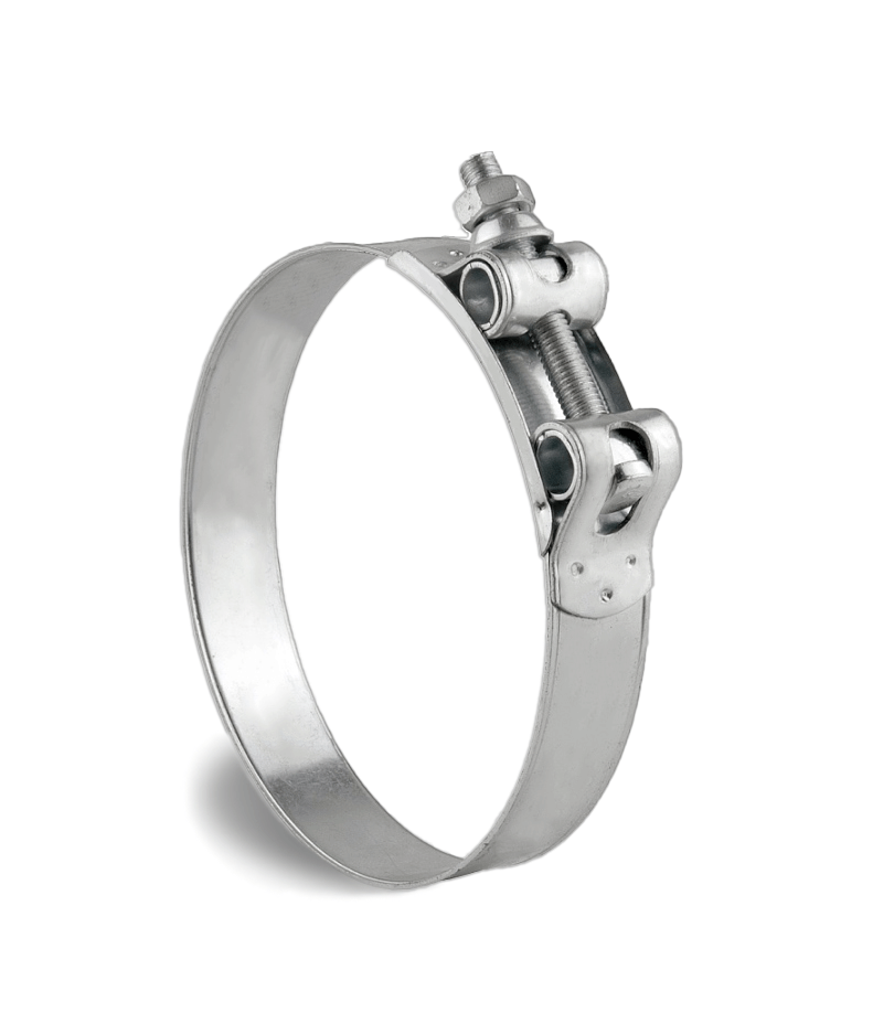 Hollow single bolt hose clamp